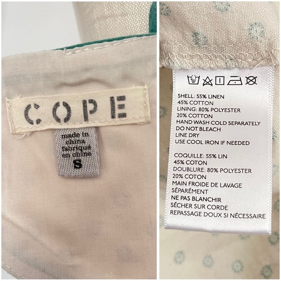 Urban Outfitters Cope Printed Linen mini dress size 8 preowned - Picture 7 of 9